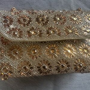 Elegant Gold Embellished Clutch